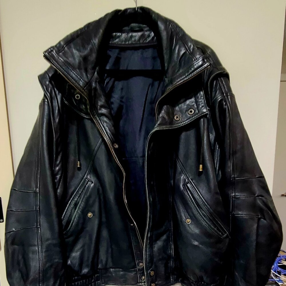 Leather Bomber Jacket (circa 2010), Men's XL